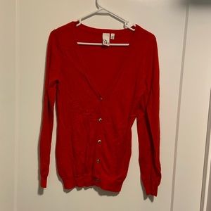 Red button front cardigan M
